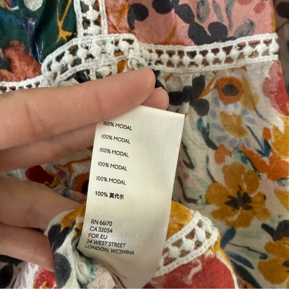 Anthropologie Maeve Nikki Peasant Blouse Floral Bohemian XS - Picture 11 of 11